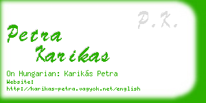 petra karikas business card
